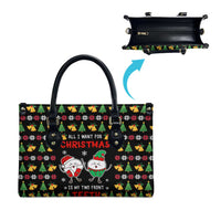 My Two Front Teeth Christmas Design Leather Bag Xmas Holiday Patterns - Wonder Print Shop