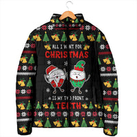 My Two Front Teeth Christmas Design Padded Jacket Xmas Holiday Patterns - Wonder Print Shop