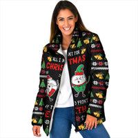 My Two Front Teeth Christmas Design Padded Jacket Xmas Holiday Patterns - Wonder Print Shop