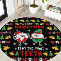 My Two Front Teeth Christmas Design Round Carpet Xmas Holiday Patterns - Wonder Print Shop