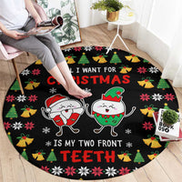 My Two Front Teeth Christmas Design Round Carpet Xmas Holiday Patterns - Wonder Print Shop