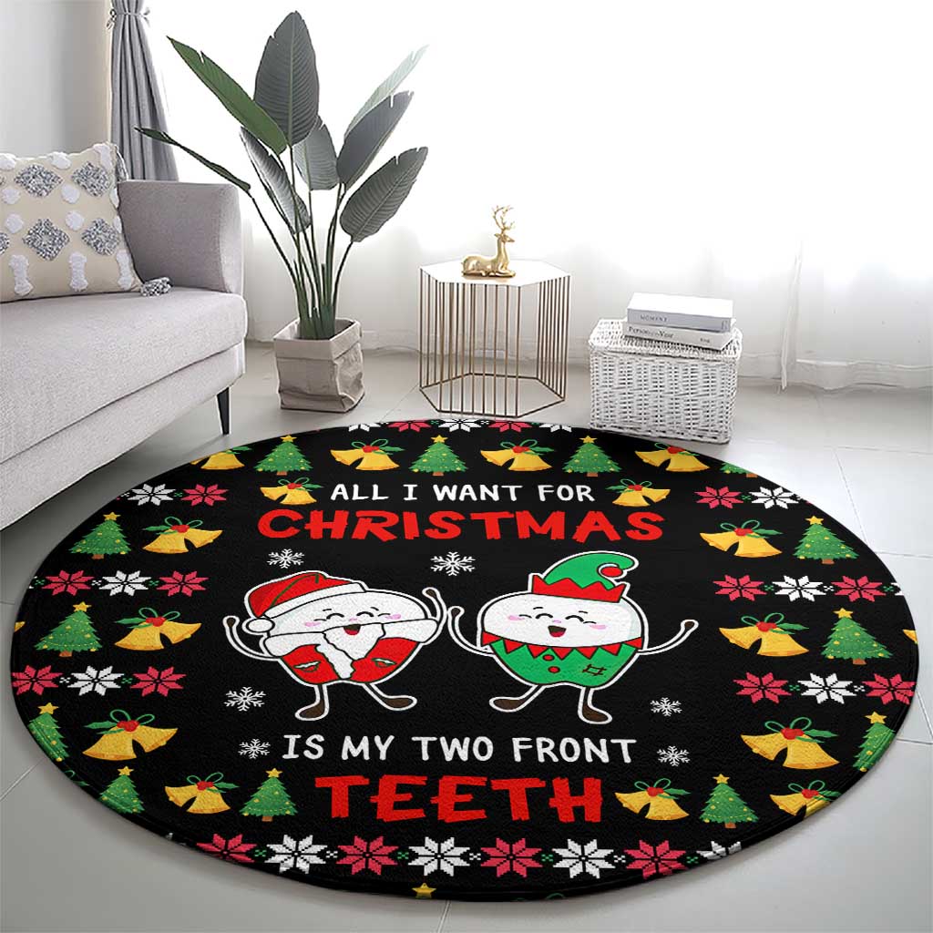My Two Front Teeth Christmas Design Round Carpet Xmas Holiday Patterns - Wonder Print Shop