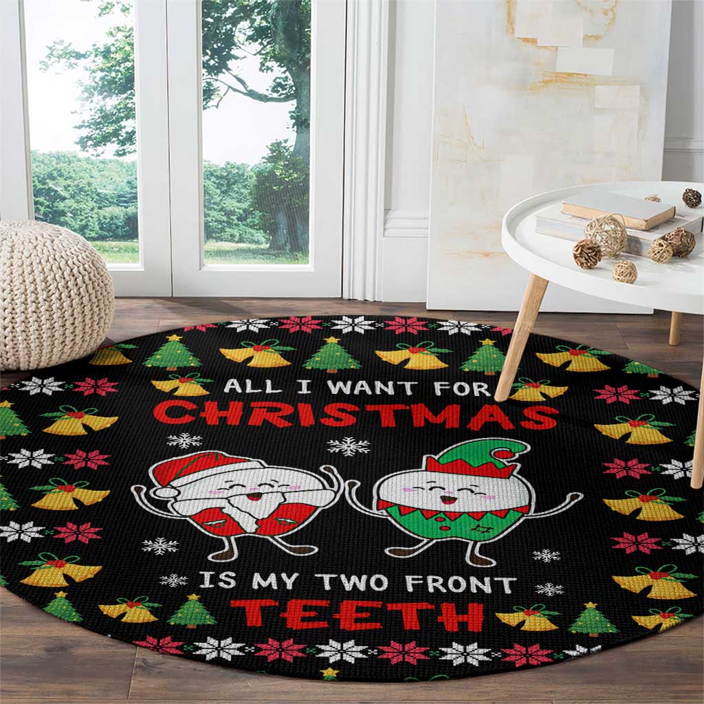My Two Front Teeth Christmas Design Round Carpet Xmas Holiday Patterns - Wonder Print Shop
