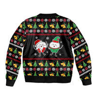 My Two Front Teeth Christmas Design Sleeve Zip Bomber Jacket Xmas Holiday Patterns - Wonder Print Shop