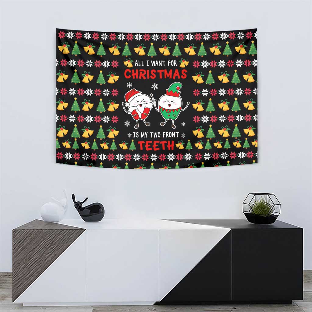 My Two Front Teeth Christmas Design Tapestry Xmas Holiday Patterns - Wonder Print Shop