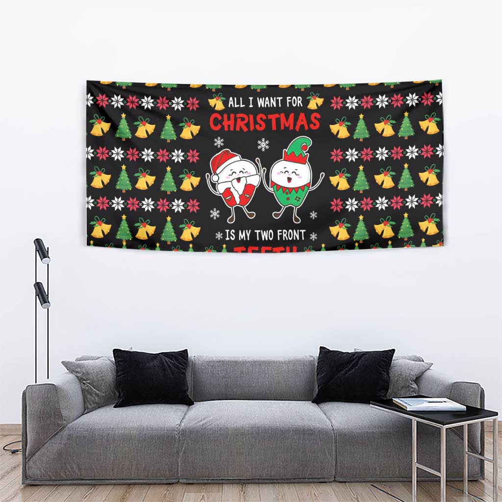 My Two Front Teeth Christmas Design Tapestry Xmas Holiday Patterns - Wonder Print Shop
