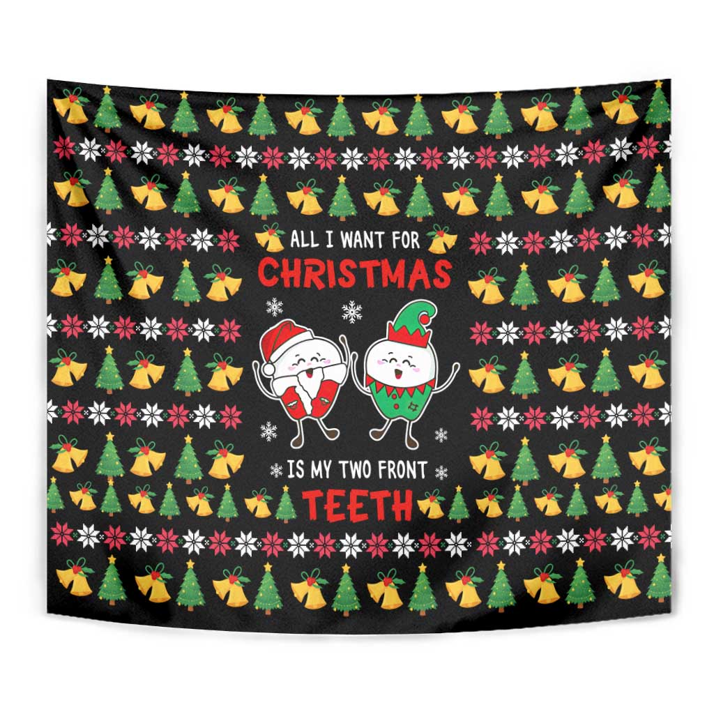 My Two Front Teeth Christmas Design Tapestry Xmas Holiday Patterns - Wonder Print Shop