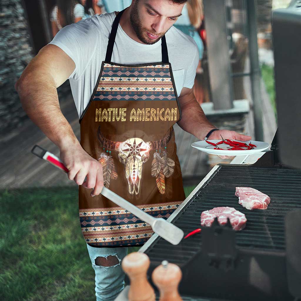 Native Skull Christmas Design Apron Xmas Holiday Patterns - Wonder Print Shop