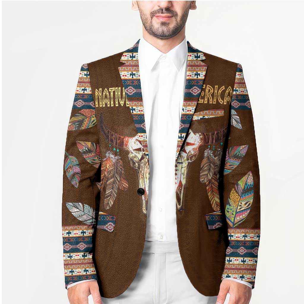 Native Skull Christmas Design Blazer Xmas Holiday Patterns - Wonder Print Shop