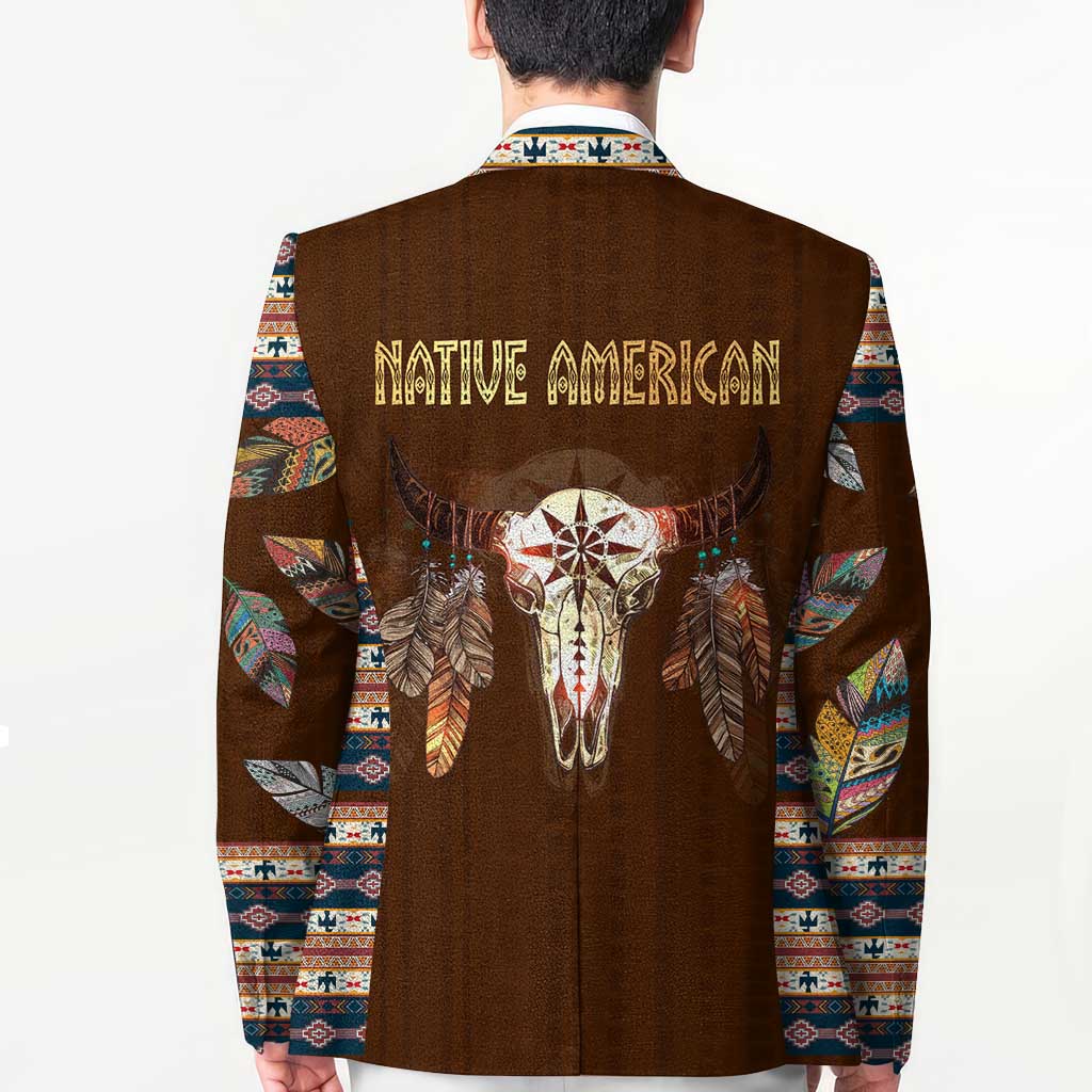 Native Skull Christmas Design Blazer Xmas Holiday Patterns - Wonder Print Shop