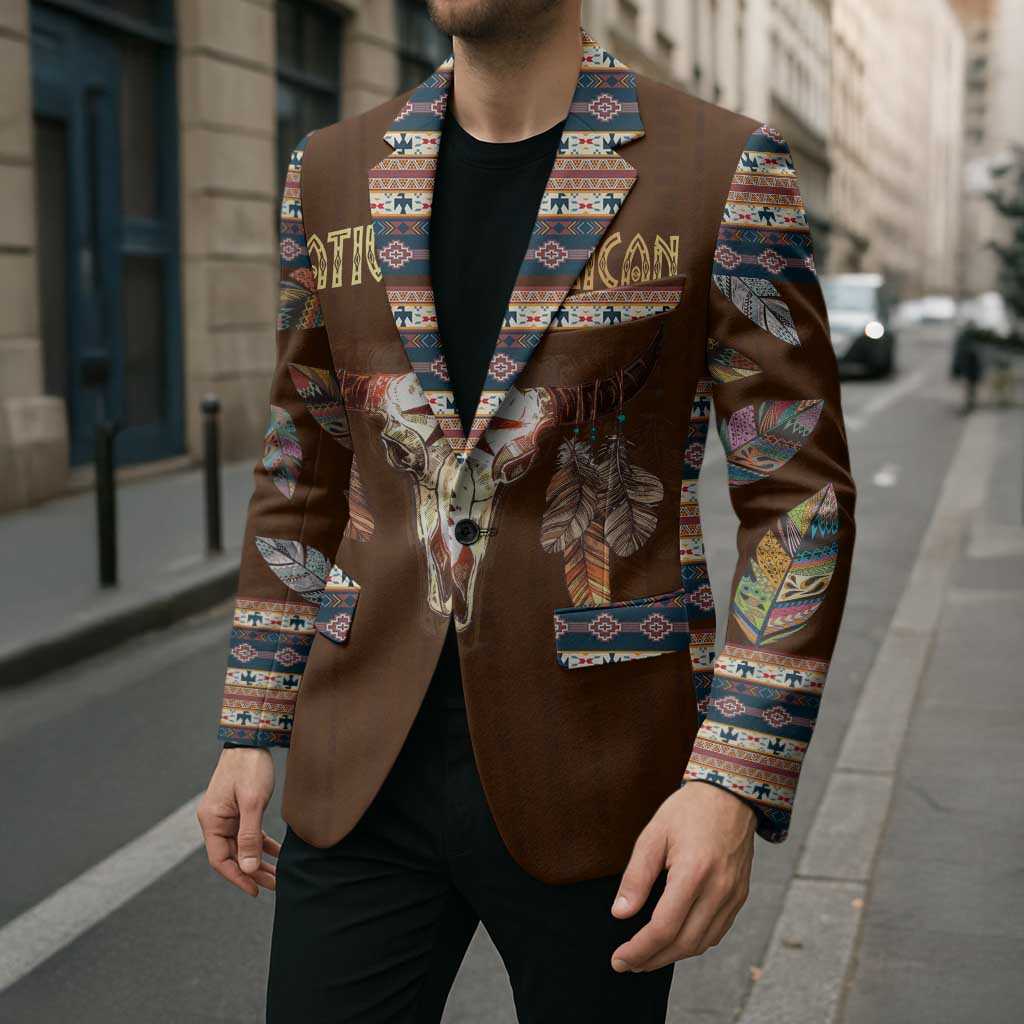 Native Skull Christmas Design Blazer Xmas Holiday Patterns - Wonder Print Shop