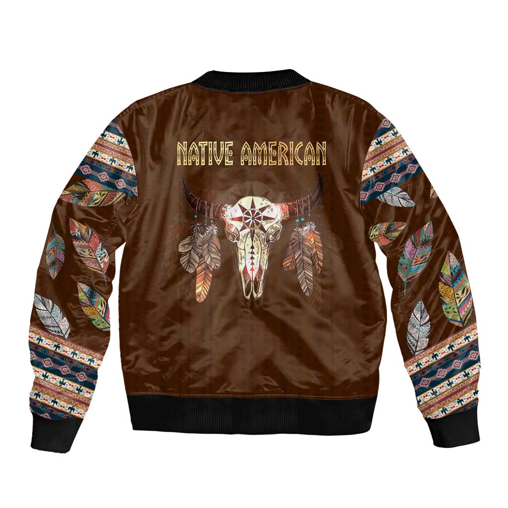 Native Skull Christmas Design Bomber Jacket Xmas Holiday Patterns - Wonder Print Shop