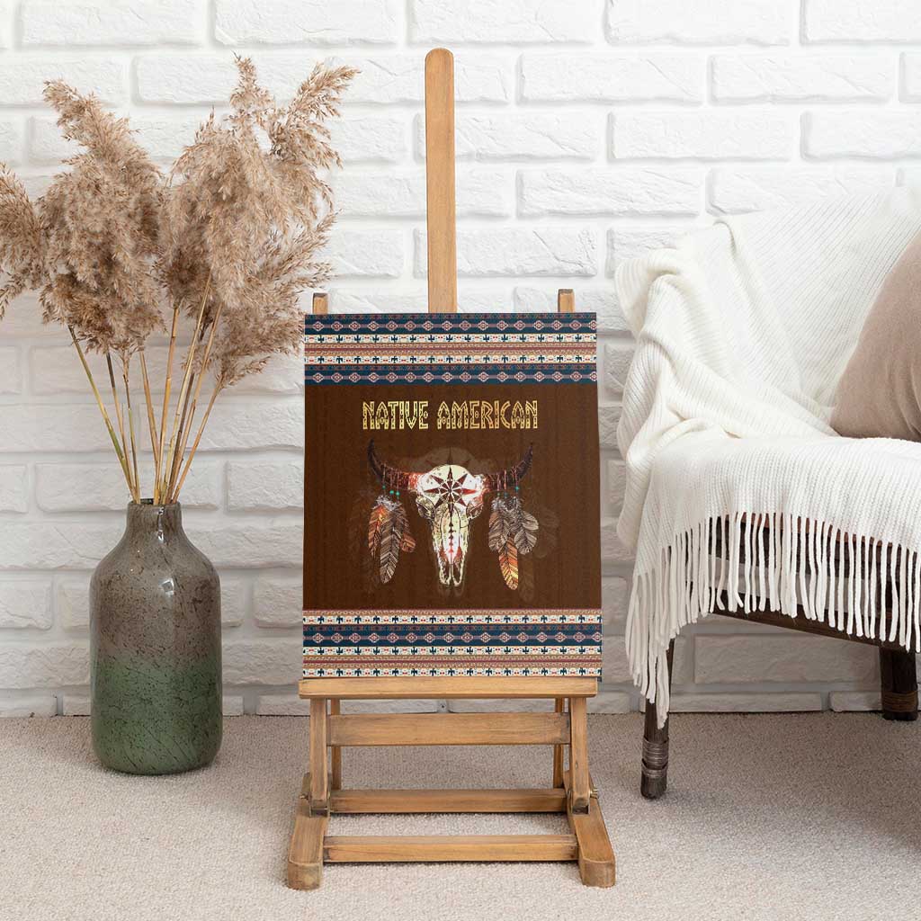 Native Skull Christmas Design Canvas Wall Art Xmas Holiday Patterns - Wonder Print Shop