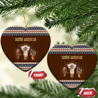 Native Skull Christmas Design Ceramic Ornament Xmas Holiday Patterns - Wonder Print Shop