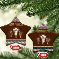 Native Skull Christmas Design Ceramic Ornament Xmas Holiday Patterns - Wonder Print Shop
