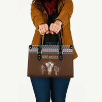 Native Skull Christmas Design Leather Bag Xmas Holiday Patterns - Wonder Print Shop