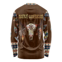 Native Skull Christmas Design Long Sleeve Shirt Xmas Holiday Patterns - Wonder Print Shop