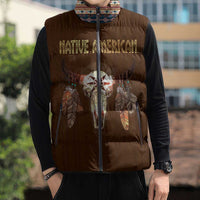 Native Skull Christmas Design Sleeveless Puffer Jacket Xmas Holiday Patterns - Wonder Print Shop