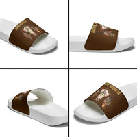 Native Skull Christmas Design Slide Sandals Xmas Holiday Patterns - Wonder Print Shop