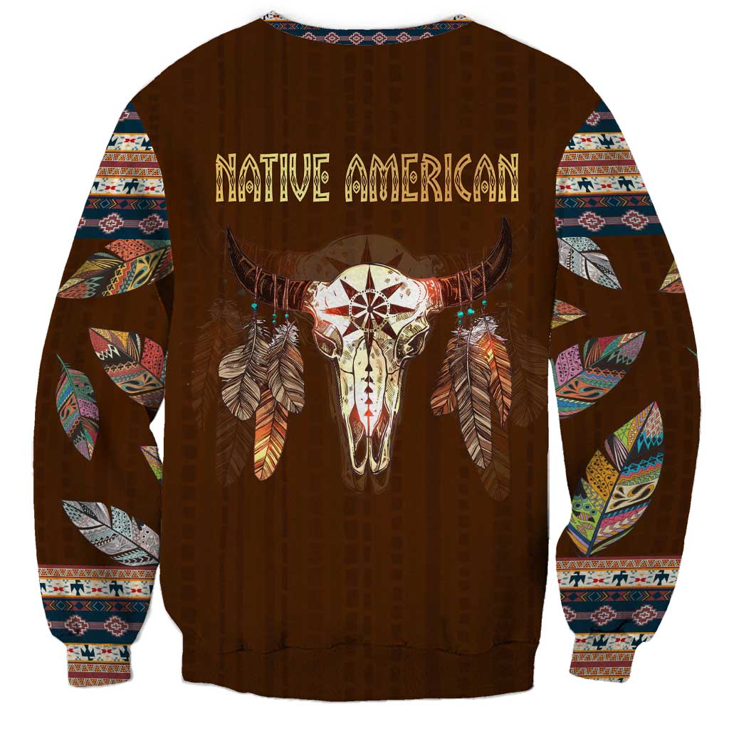 Native Skull Christmas Design Sweatshirt Xmas Holiday Patterns - Wonder Print Shop