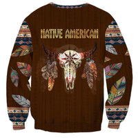 Native Skull Christmas Design Sweatshirt Xmas Holiday Patterns - Wonder Print Shop