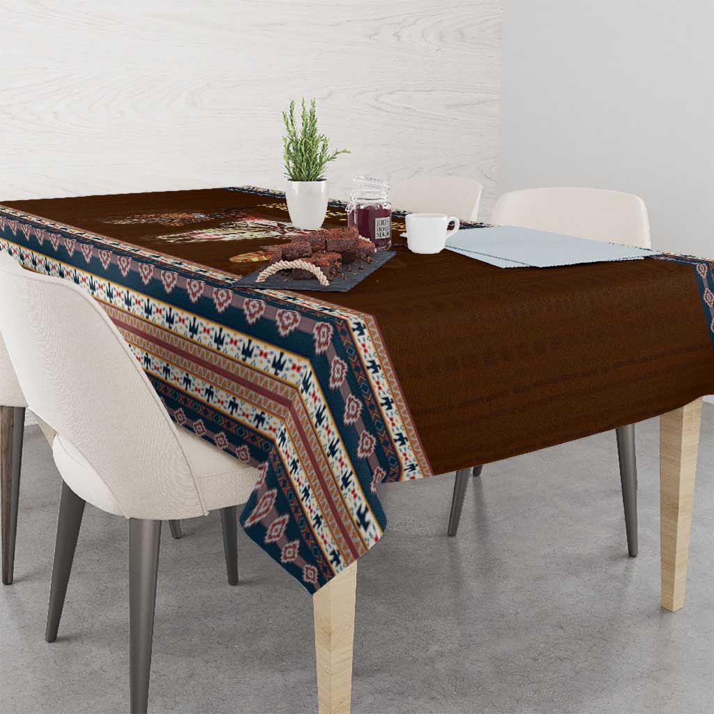 Native Skull Christmas Design Tablecloth Xmas Holiday Patterns - Wonder Print Shop