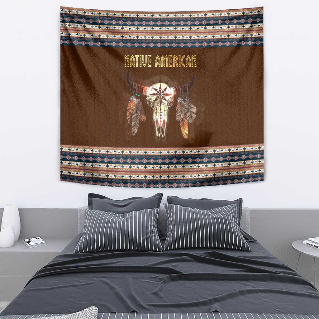 Native Skull Christmas Design Tapestry Xmas Holiday Patterns - Wonder Print Shop