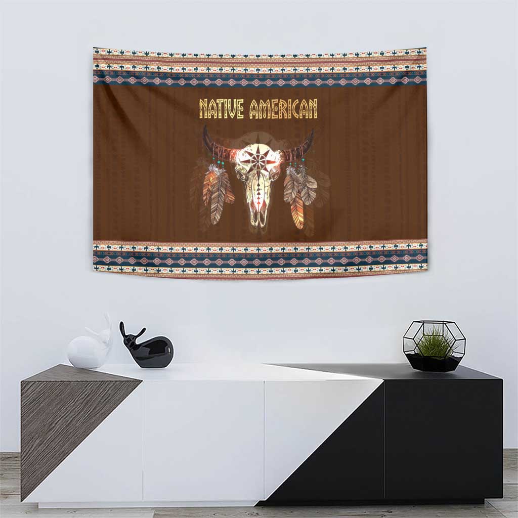 Native Skull Christmas Design Tapestry Xmas Holiday Patterns - Wonder Print Shop