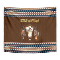 Native Skull Christmas Design Tapestry Xmas Holiday Patterns - Wonder Print Shop