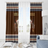 Native Skull Christmas Design Window Curtain Xmas Holiday Patterns - Wonder Print Shop
