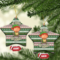 No Coffee No Workee Christmas Design Ceramic Ornament Xmas Holiday Patterns - Wonder Print Shop