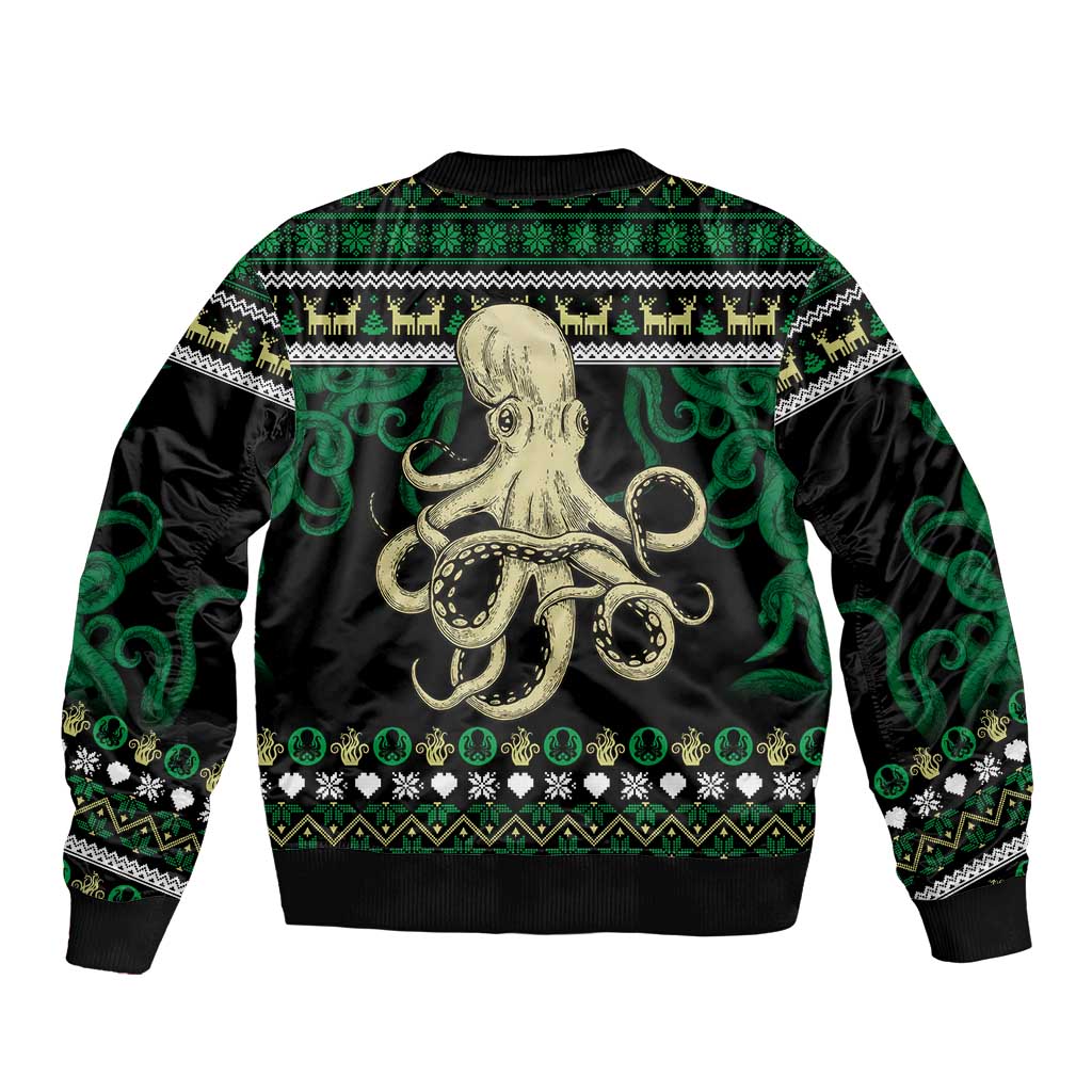 Octopus Cool Christmas Design Bomber Jacket Xmas Holiday Patterns - Wonder Print Shop