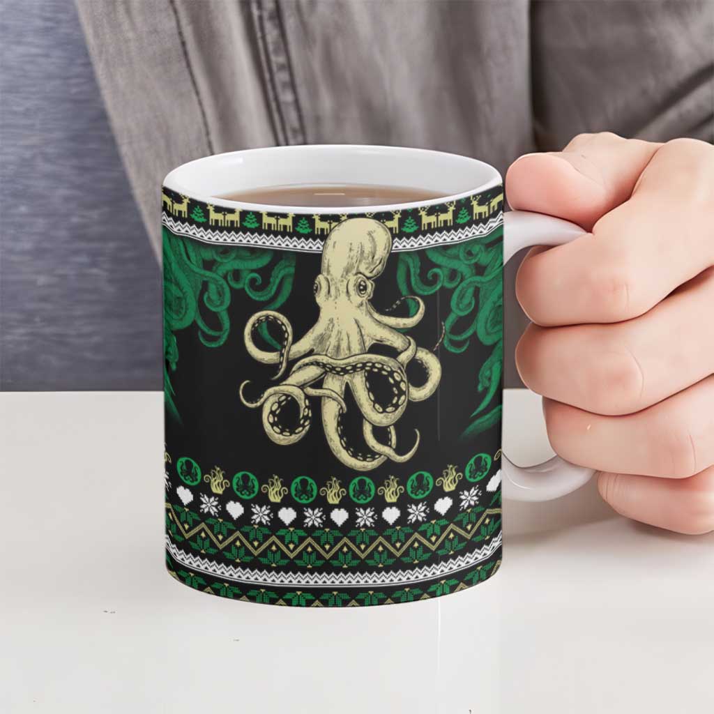 Octopus Cool Christmas Design Ceramic Mug Xmas Holiday Patterns - Wonder Print Shop