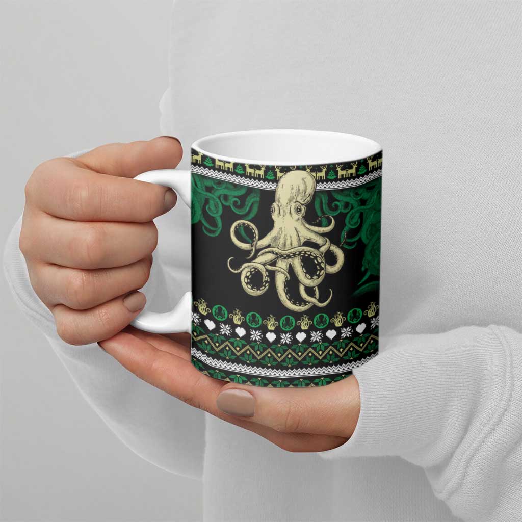 Octopus Cool Christmas Design Ceramic Mug Xmas Holiday Patterns - Wonder Print Shop