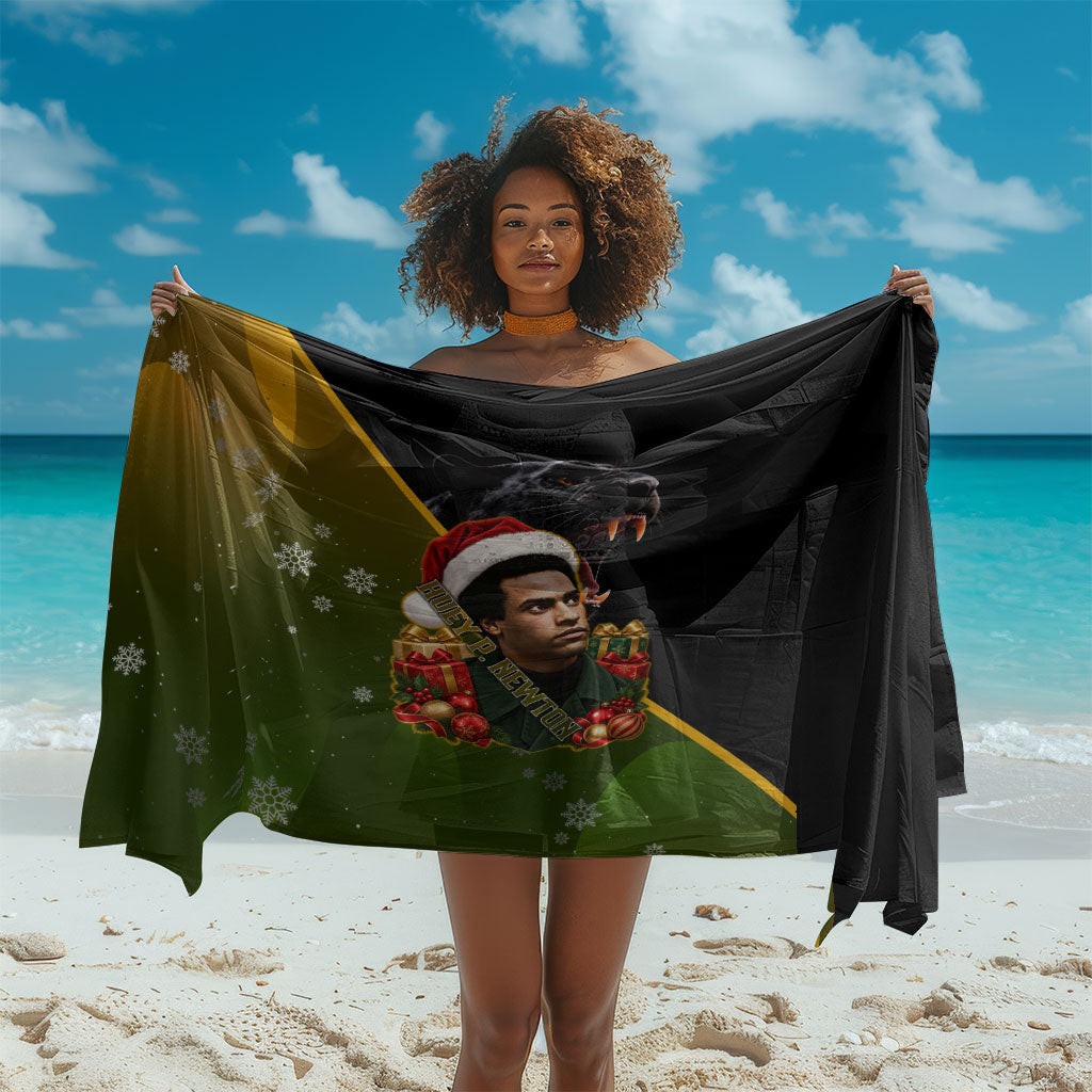 Huey P. Newton Black Panther Christmas Sarong Black History Civil Rights Festive Holiday Art