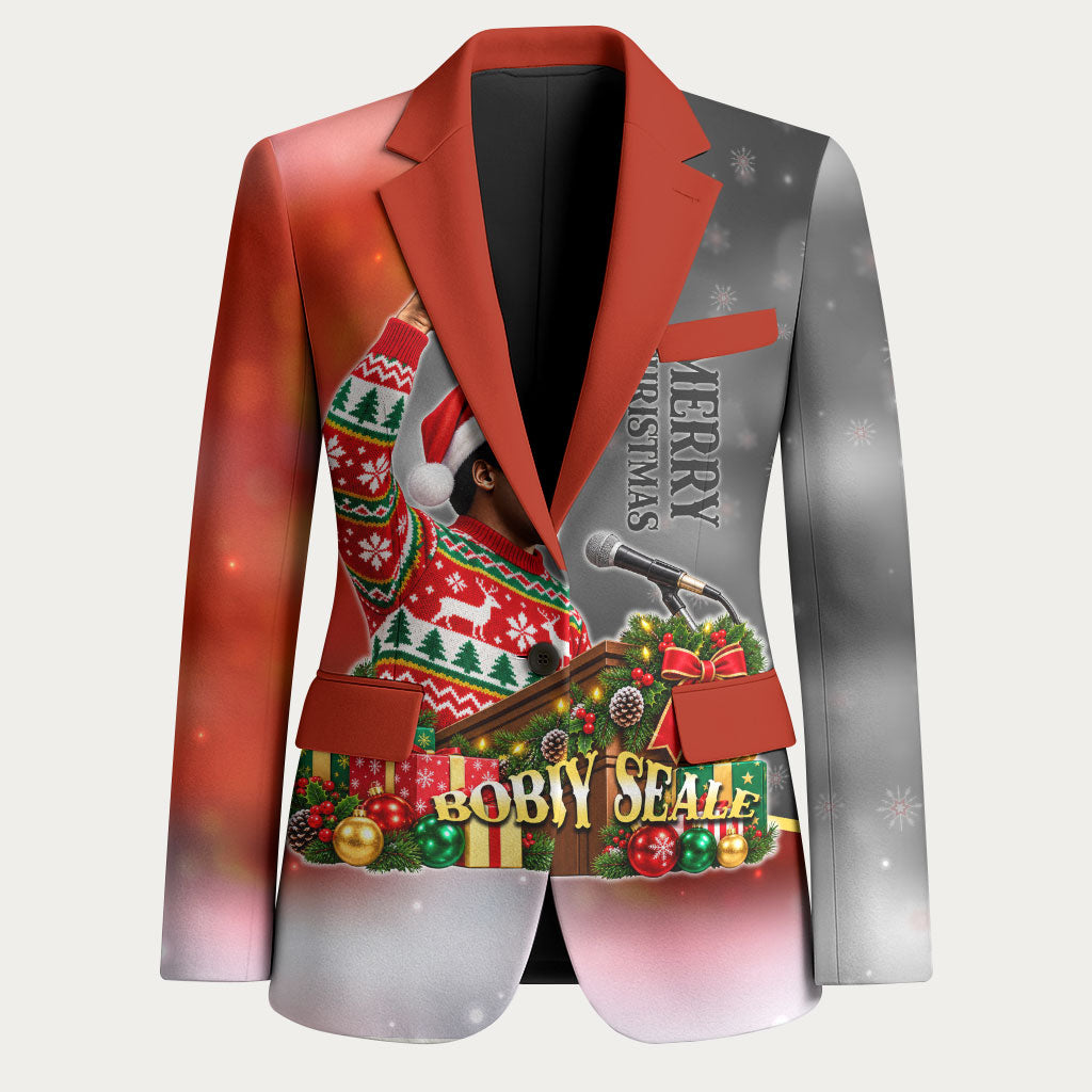 Bobby Seale Merry Christmas Blazer Civil Rights Activist Festive Winter Holiday Art