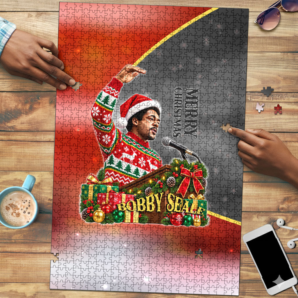 Bobby Seale Merry Christmas Puzzle Civil Rights Activist Festive Winter Holiday Art