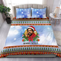 Bobby Seale Christmas Bedding Set Retro Ugly Christmas Pattern Festive Activist Portrait