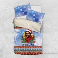 Bobby Seale Christmas Bedding Set Retro Ugly Christmas Pattern Festive Activist Portrait