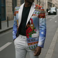 Bobby Seale Christmas Blazer Retro Ugly Christmas Pattern Festive Activist Portrait
