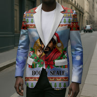 Bobby Seale Christmas Blazer Retro Ugly Christmas Pattern Festive Activist Portrait
