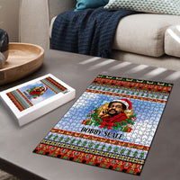 Bobby Seale Christmas Puzzle Retro Ugly Christmas Pattern Festive Activist Portrait