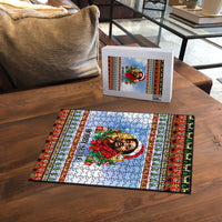 Bobby Seale Christmas Puzzle Retro Ugly Christmas Pattern Festive Activist Portrait