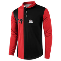 Custom Red and Black Bowling Button Sweatshirt with Strike Explosion Graphic Custom Name and Bowler Silhouette - Wonder Print Shop
