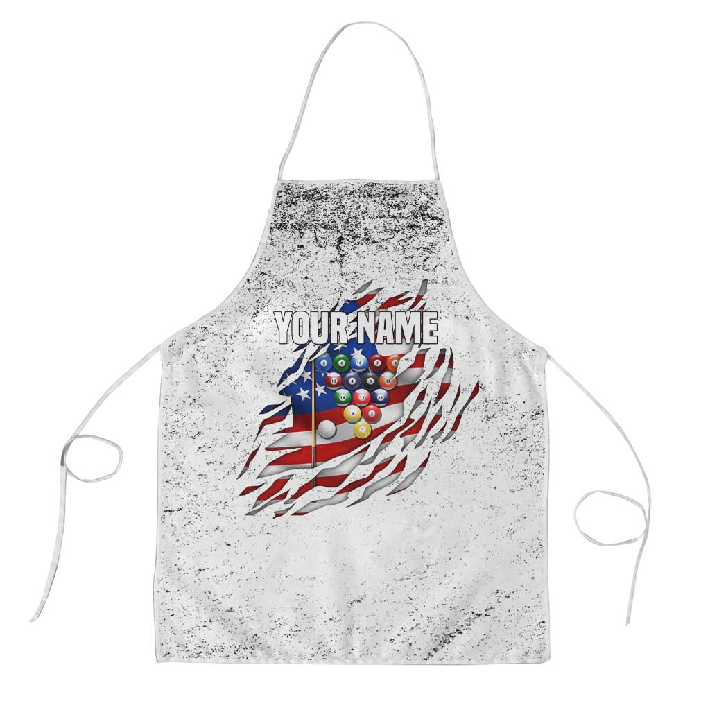 Custom American Flag Billiards Apron with Ripped Design Pool Ball Graphic - Wonder Print Shop