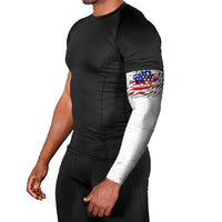 Custom American Flag Billiards Arm Sleeves with Ripped Design Pool Ball Graphic - Wonder Print Shop