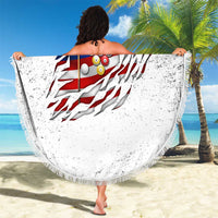 Custom American Flag Billiards Beach Blanket with Ripped Design Pool Ball Graphic - Wonder Print Shop