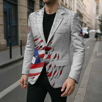 Custom American Flag Billiards Blazer with Ripped Design Pool Ball Graphic - Wonder Print Shop