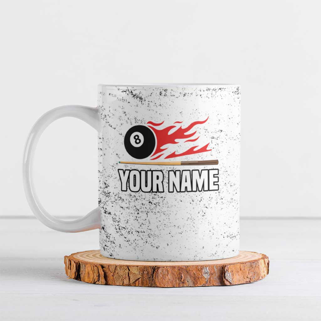 Custom American Flag Billiards Ceramic Mug with Ripped Design Pool Ball Graphic - Wonder Print Shop