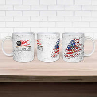 Custom American Flag Billiards Ceramic Mug with Ripped Design Pool Ball Graphic - Wonder Print Shop
